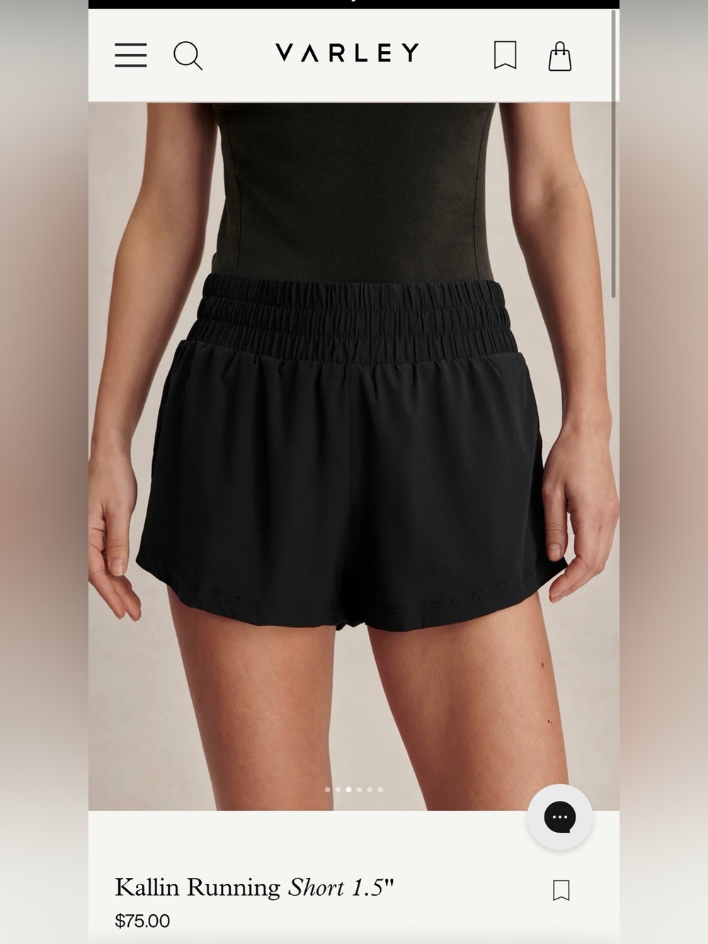 VARLEY- high waisted black athletic shorts (XS)